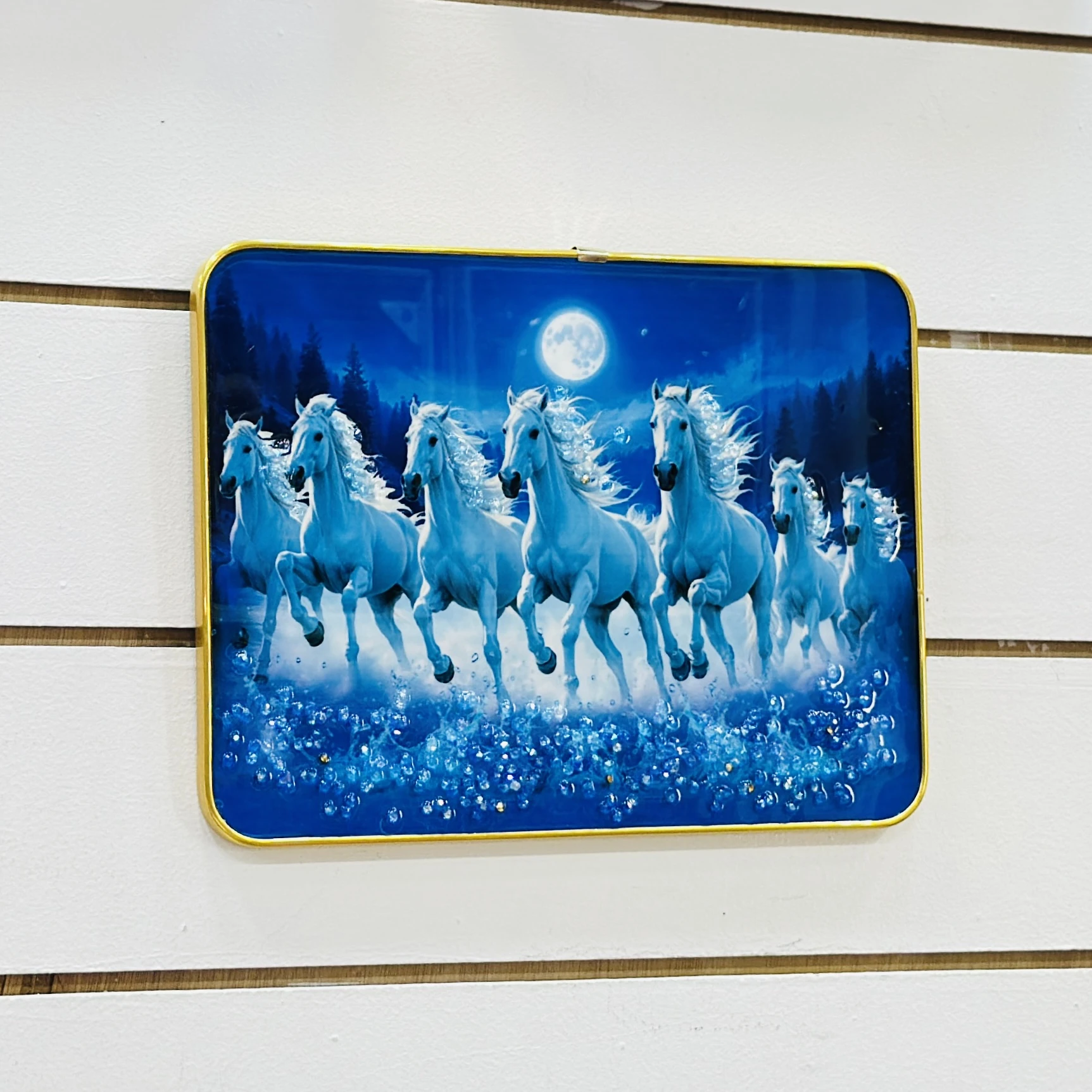 Reyal Seven Running White Horses Wall Painting…..W0PBB7