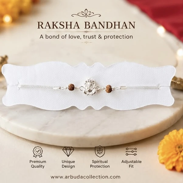 Silver plated Rakhi