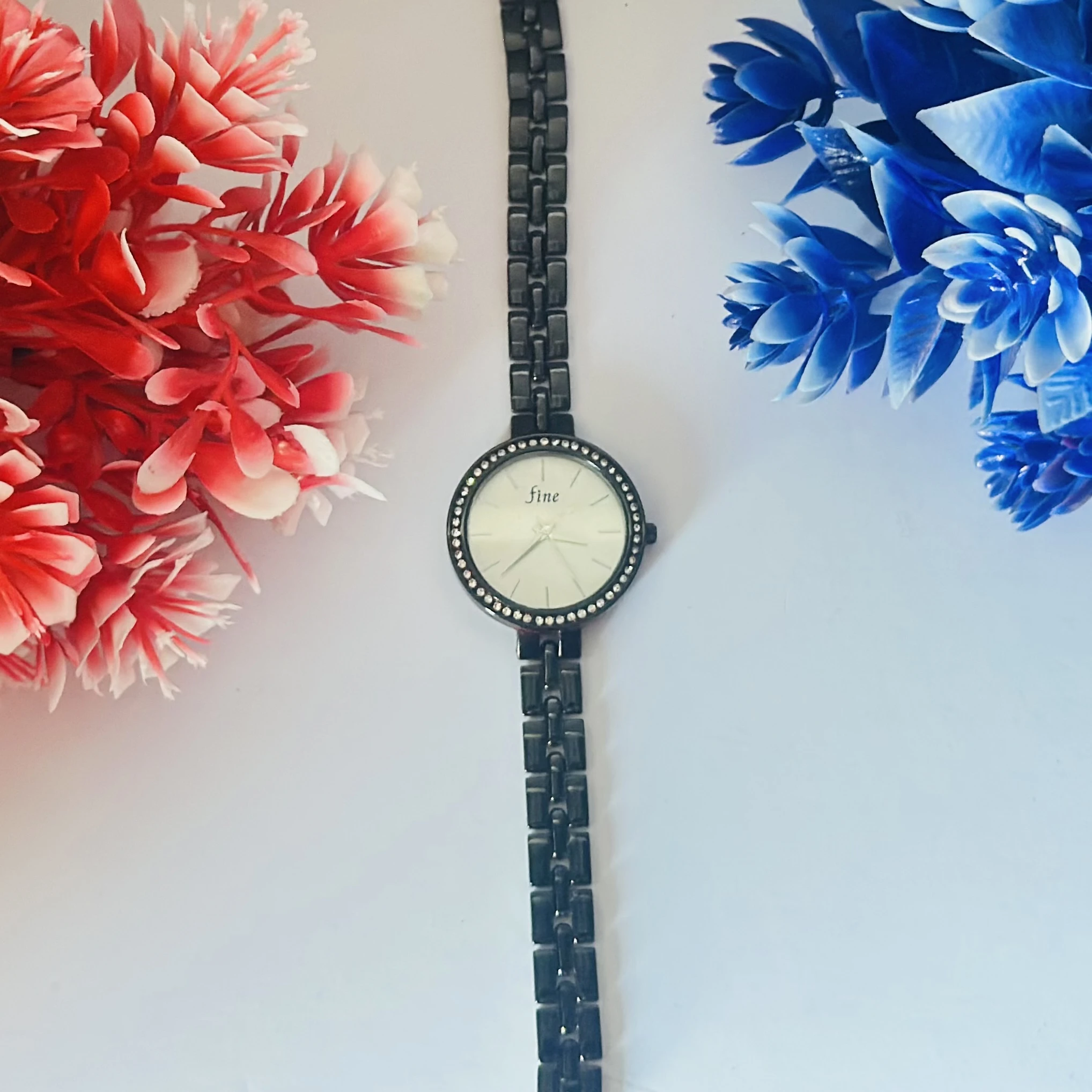 Black analog women's watch