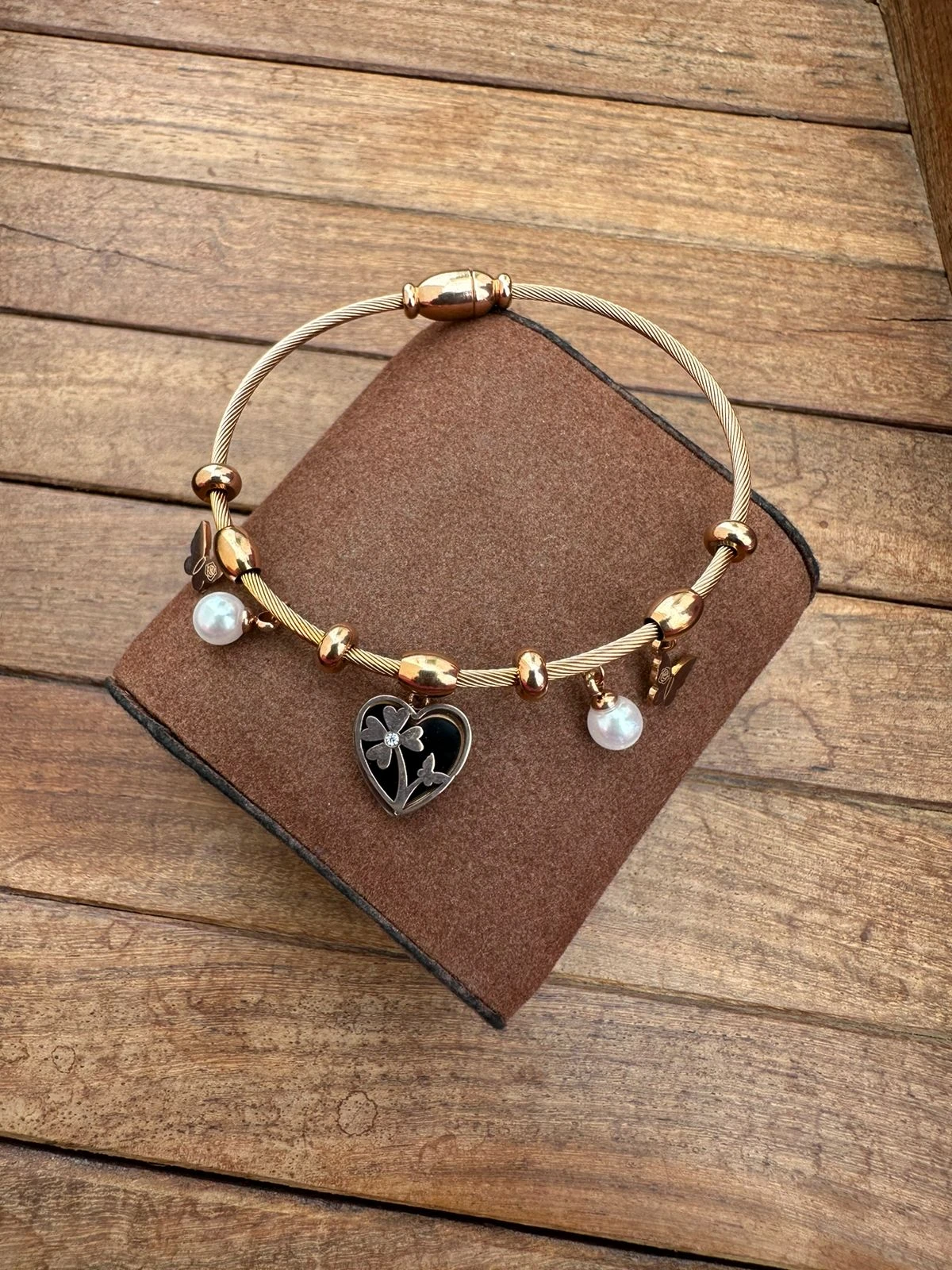 stainless steel rose gold-plated bracelet