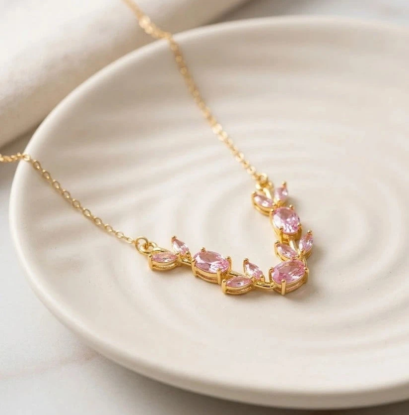 Gold plated tulip necklace