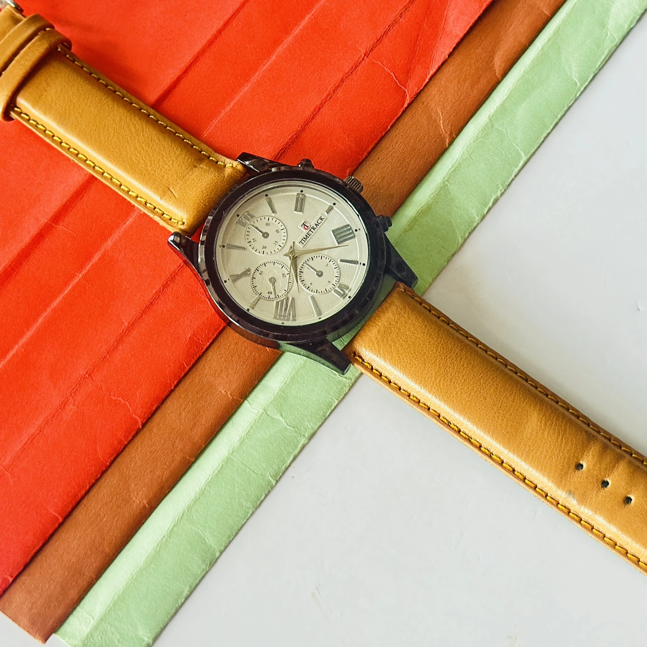 Timetrack brand analog wristwatch