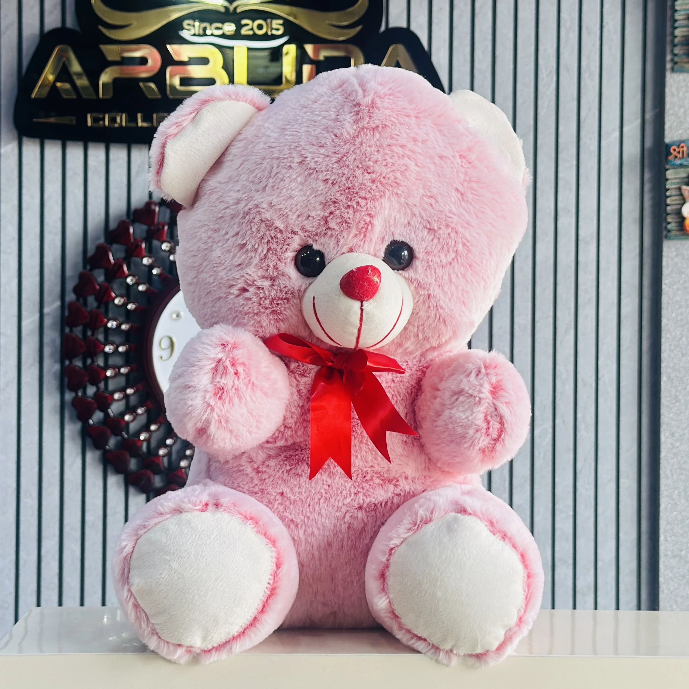 pink plush teddy bear soft toy