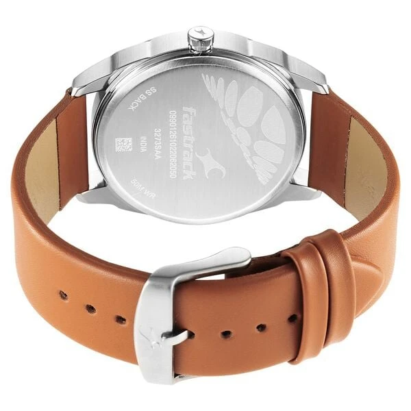 Fastrack After Dark Beige Dial Leather Strap Watch