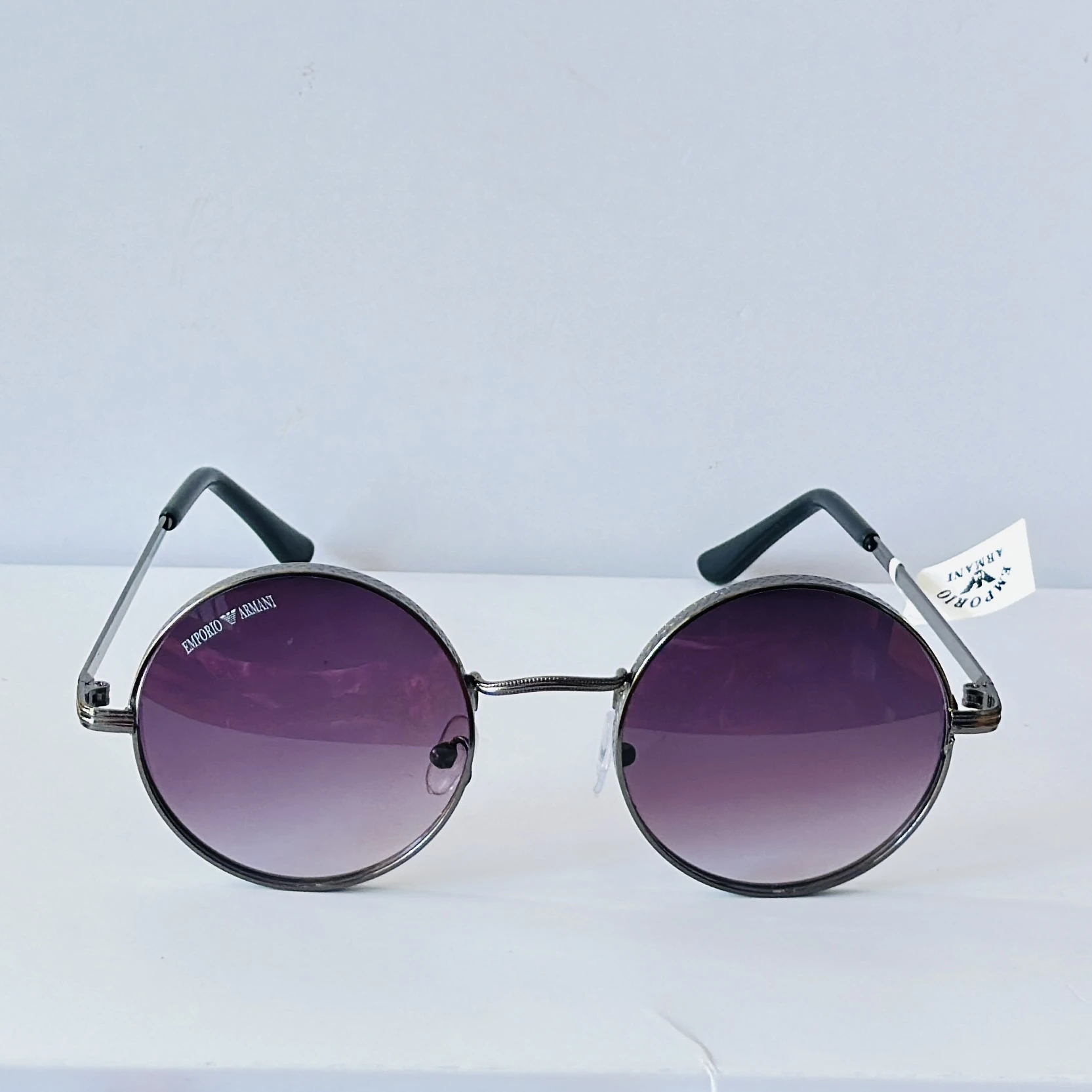 Emporio Armani round metal frame sunglasses