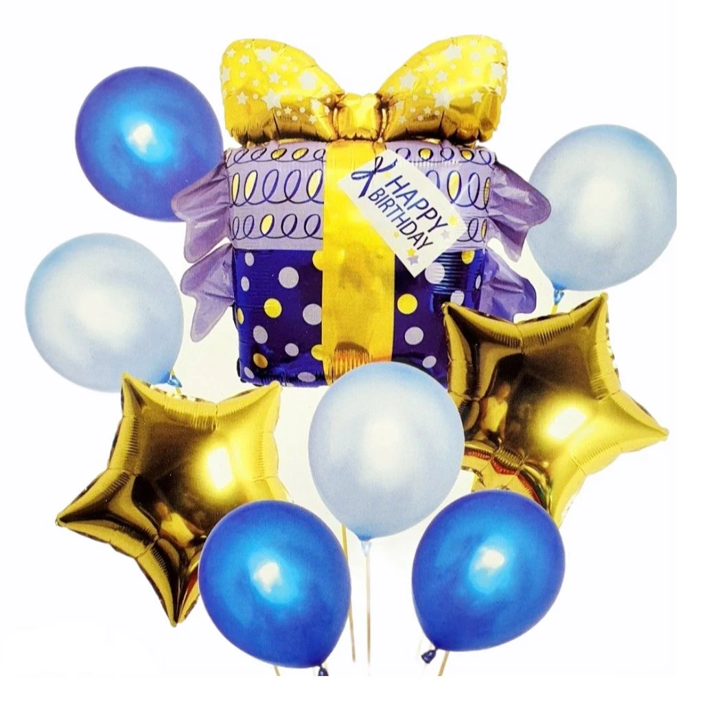 “ Happy Birthday" foil balloon set.