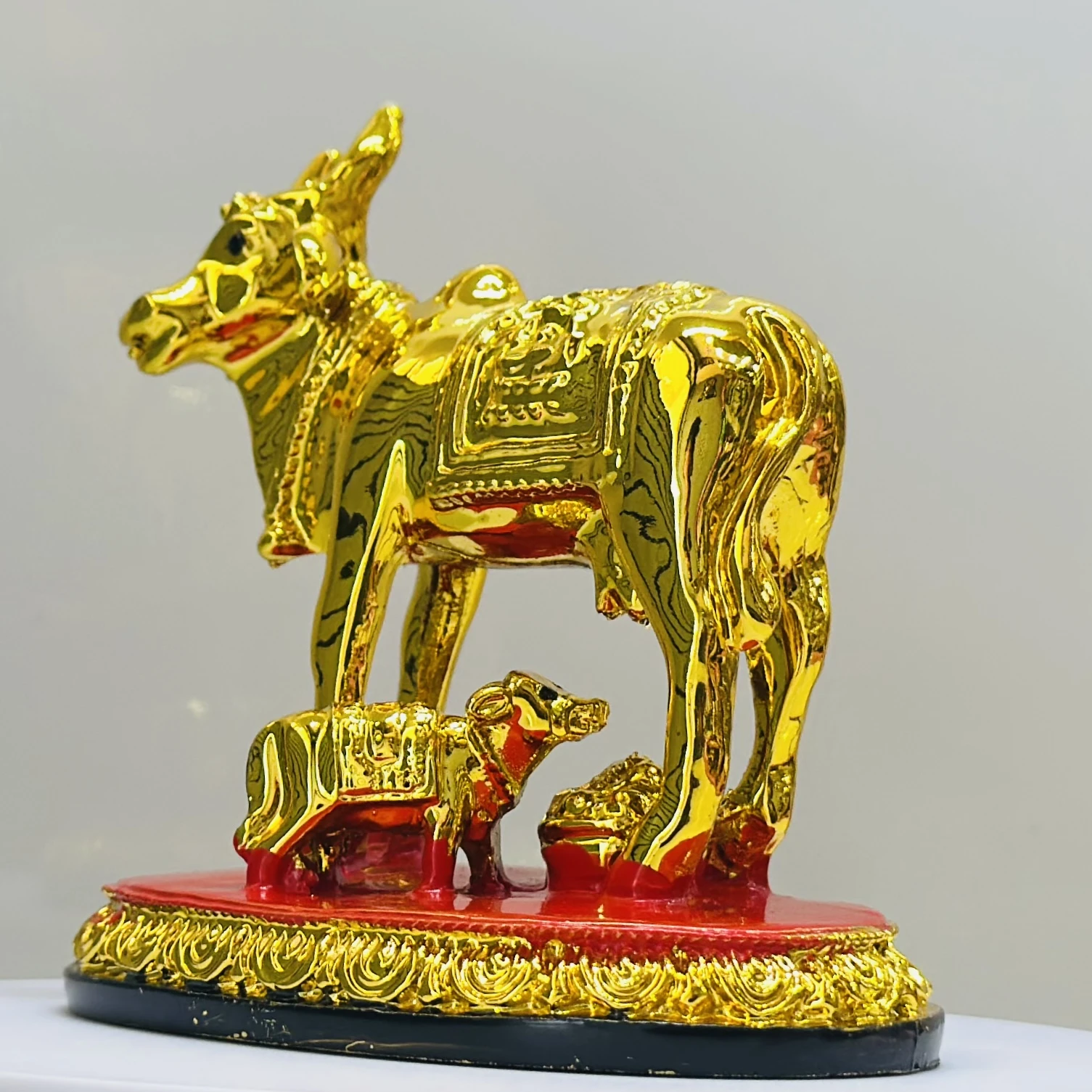 Idol of Kamadhenu, a divine cow in Hindu mythology.