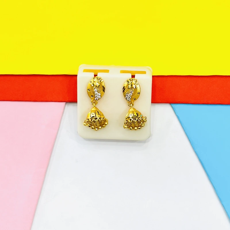 Gold -plated jhumka earrings