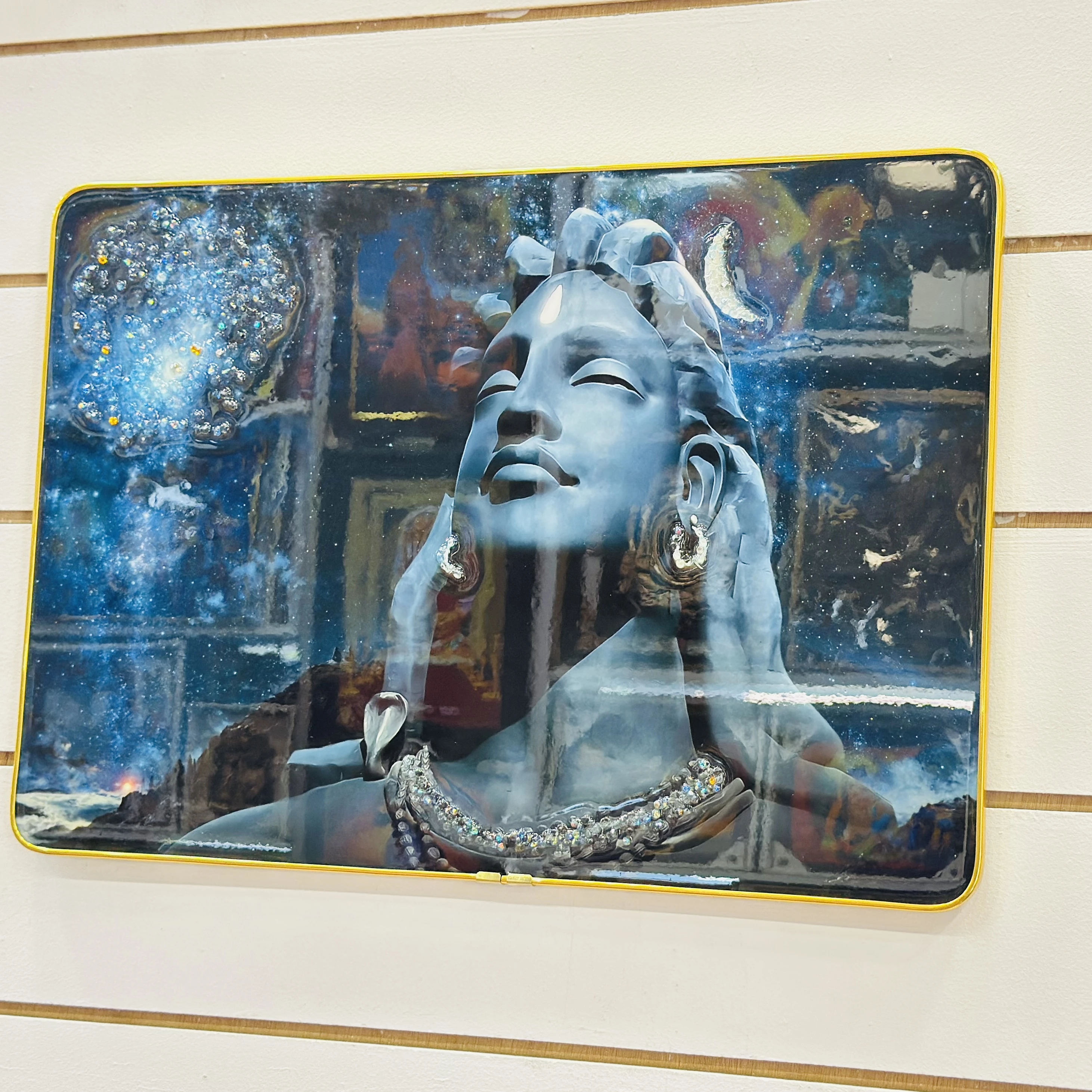 Wall painting of the Adiyogi Shiva statue. (SKU-3AW942)