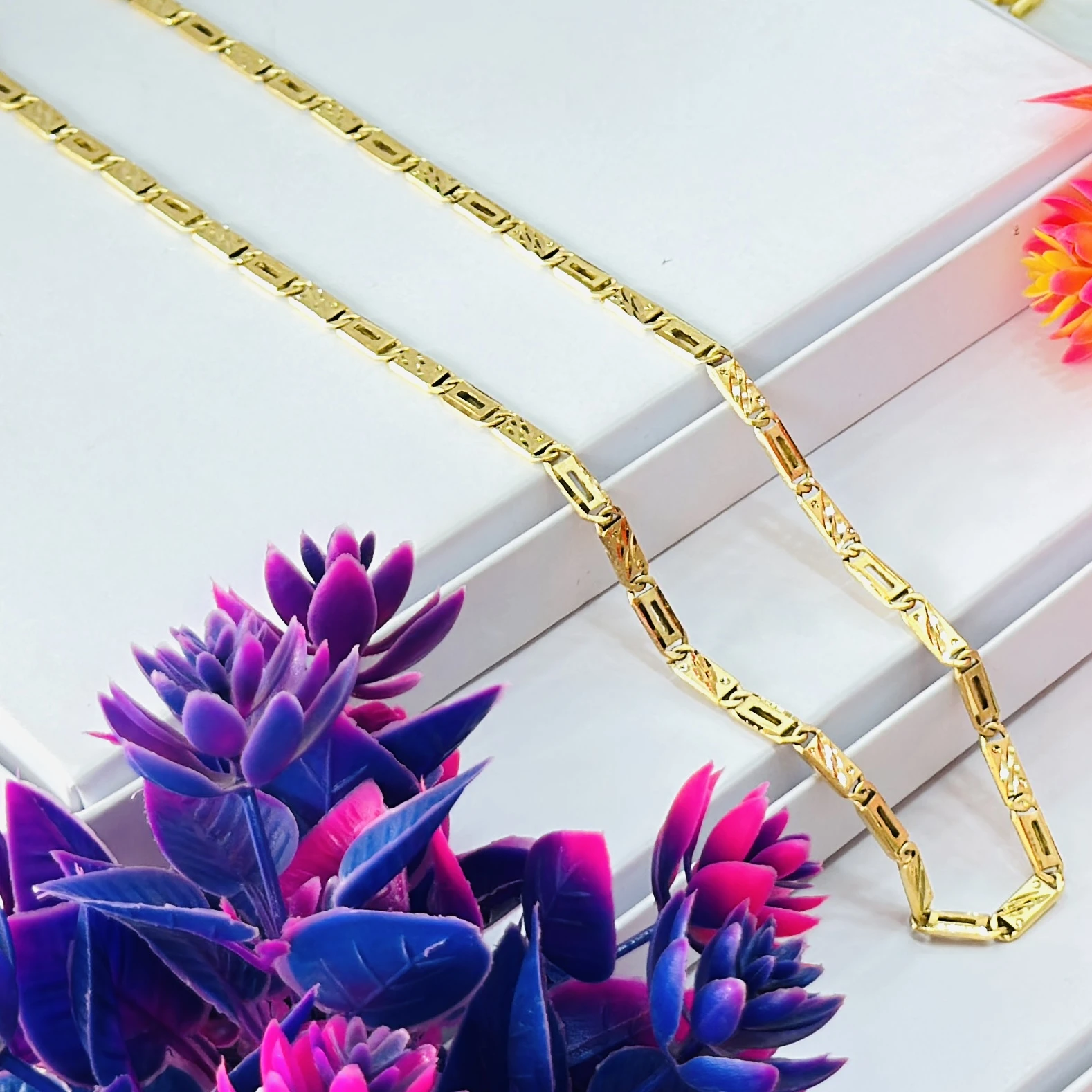 Gold plated Nawabi chain for men