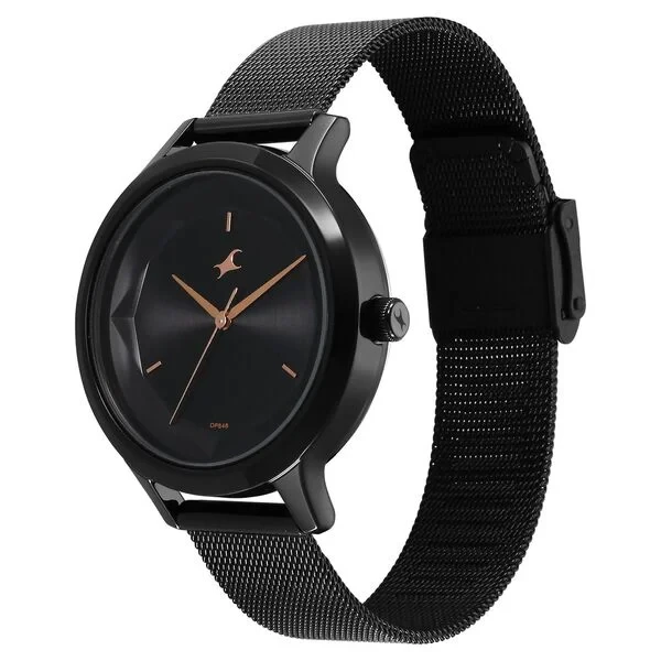 Fastrack Fleek Quartz Analog Black Dial Stainless Steel Strap Watch For Girls MODEL NO .NT6210NM04