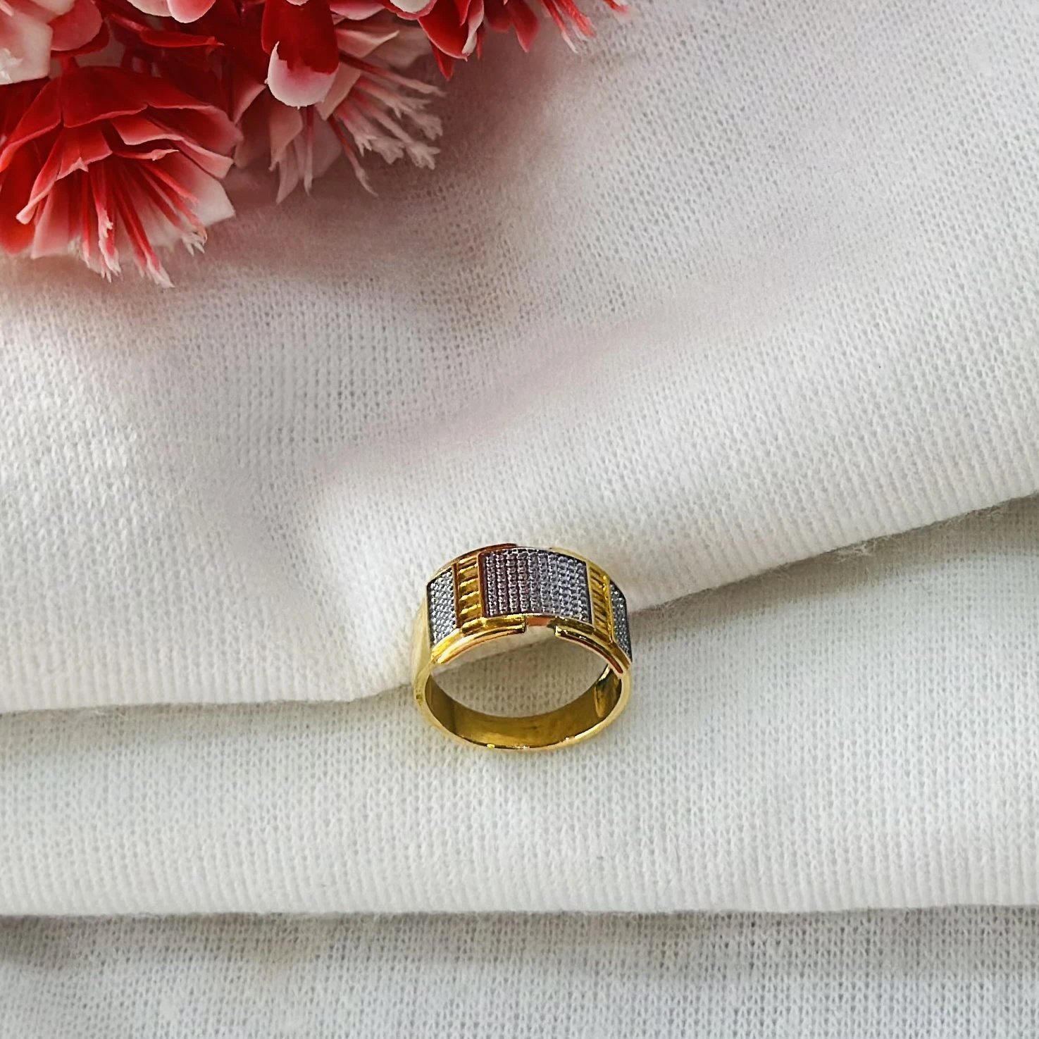 22K gold-plated men's ring