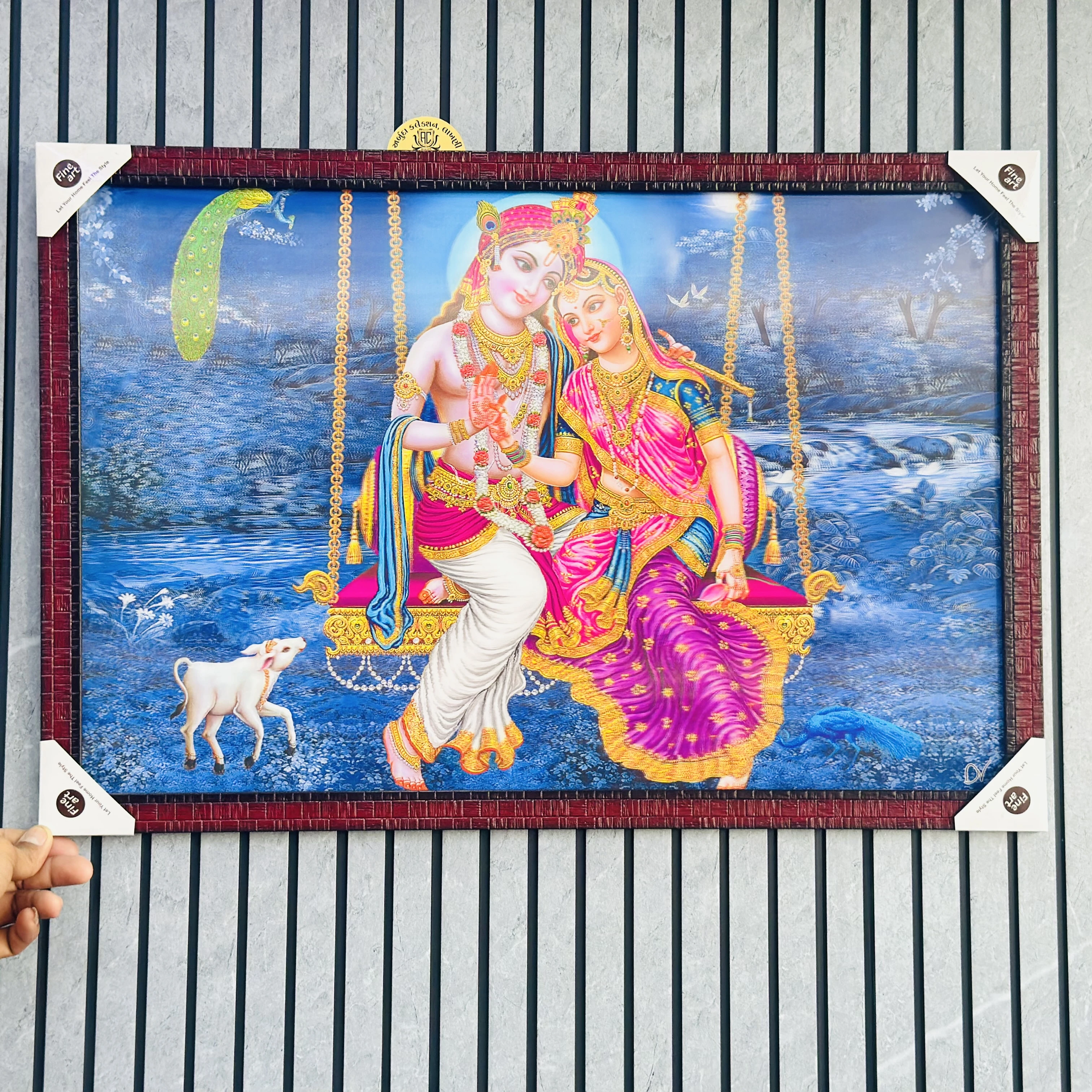 Beautiful Radha Krishna Canvas Wall Painting(SKU-T15VWZ)