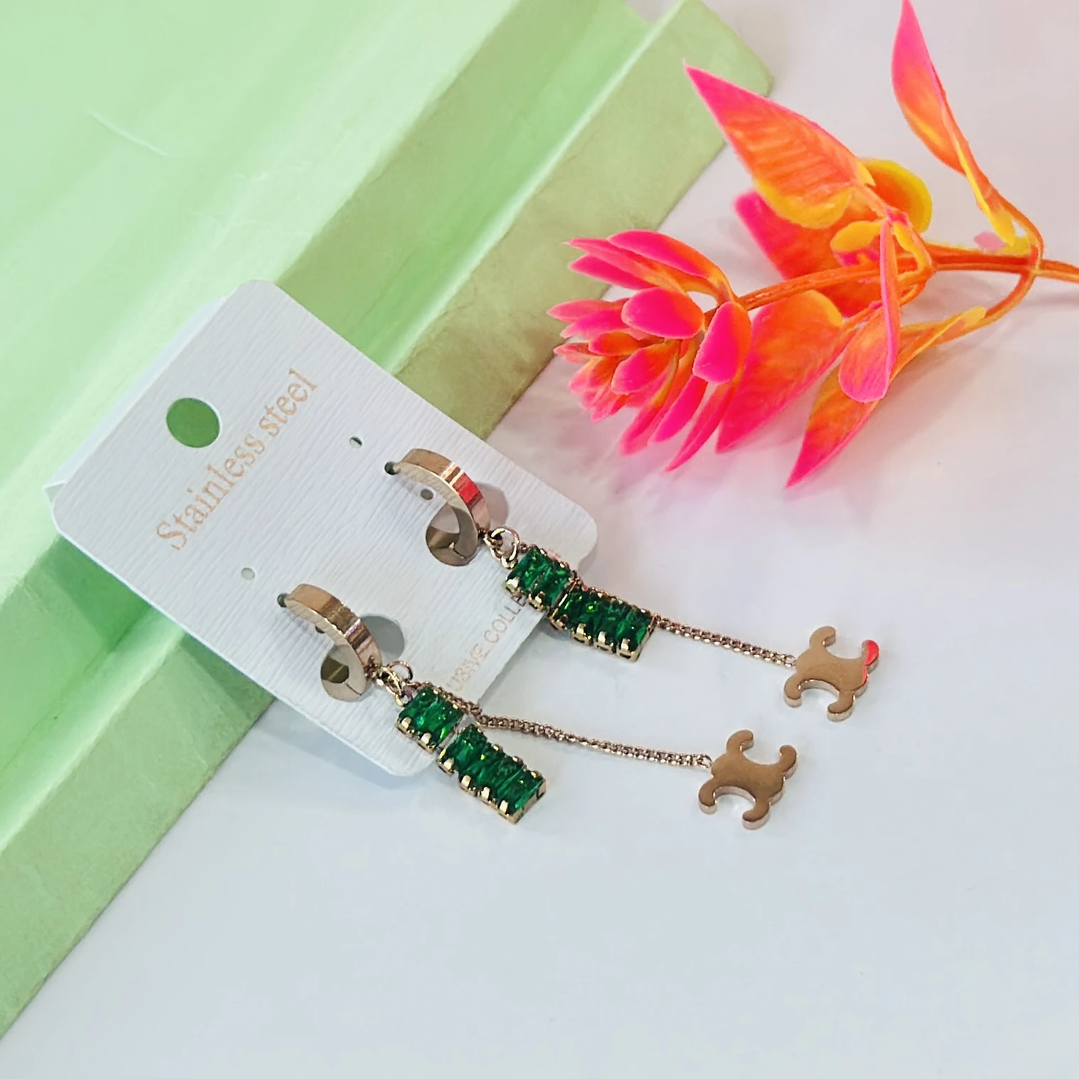 stainless steel designer drop earrings