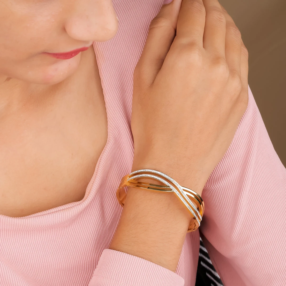 Gold Plated Royal Oval Stone Bracelet Bracelet