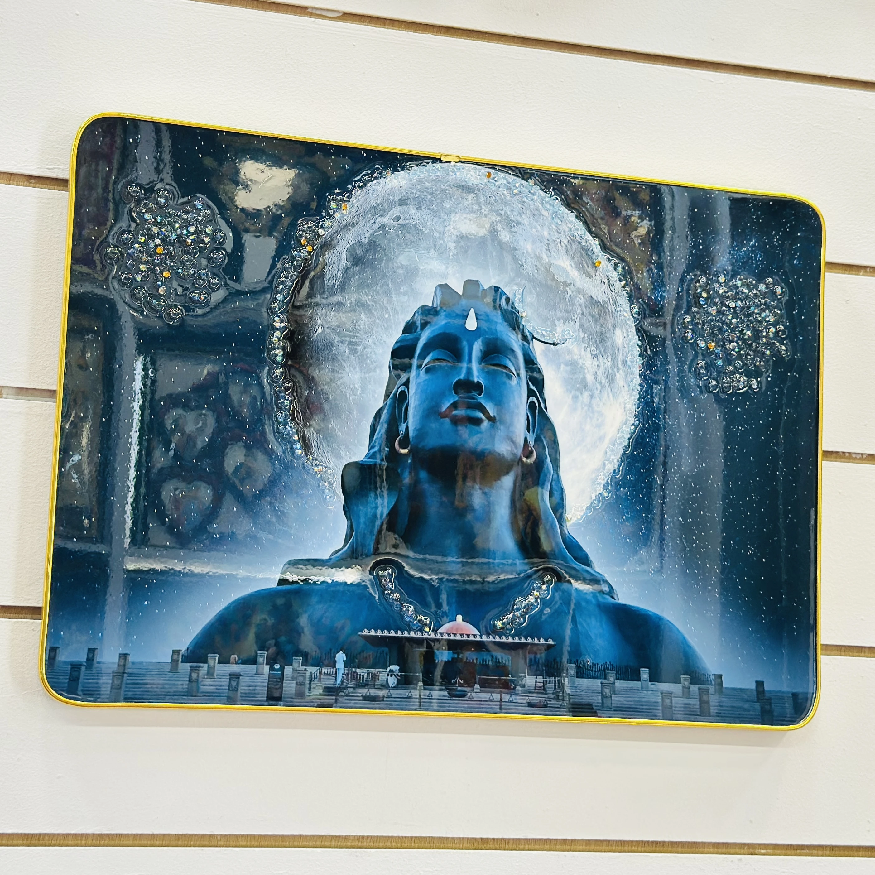 Wall painting of the Adiyogi Shiva statue. (SKU-BUV3CV)