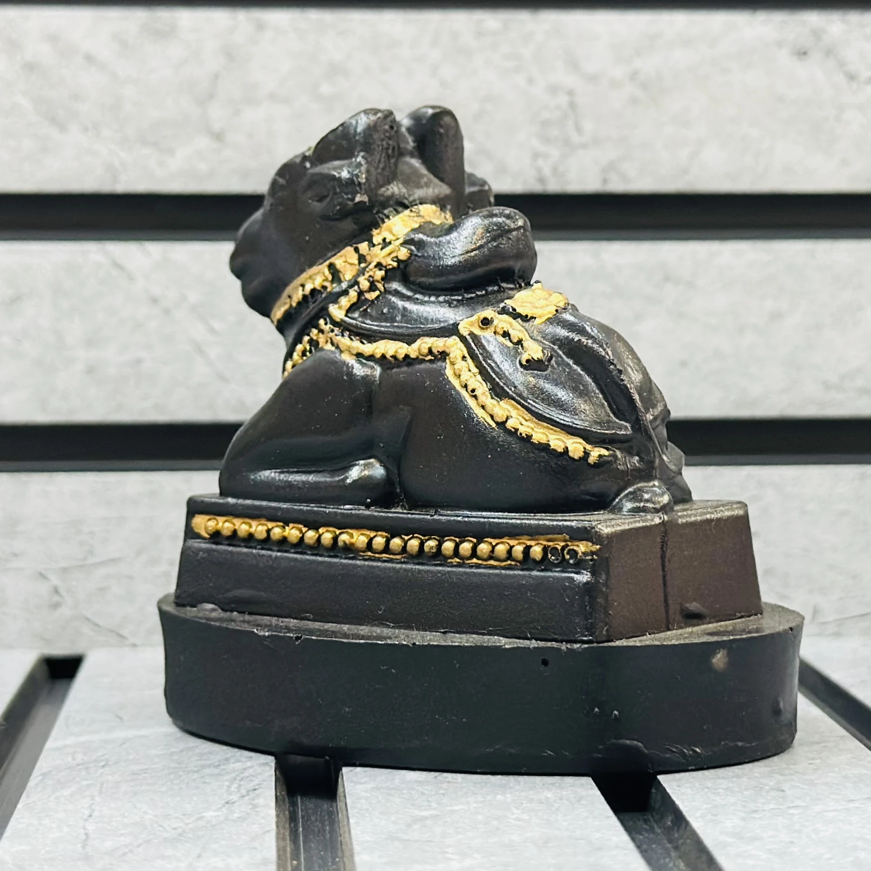 Statue of Nandi, the sacred bull of the Hindu god Shiva.
