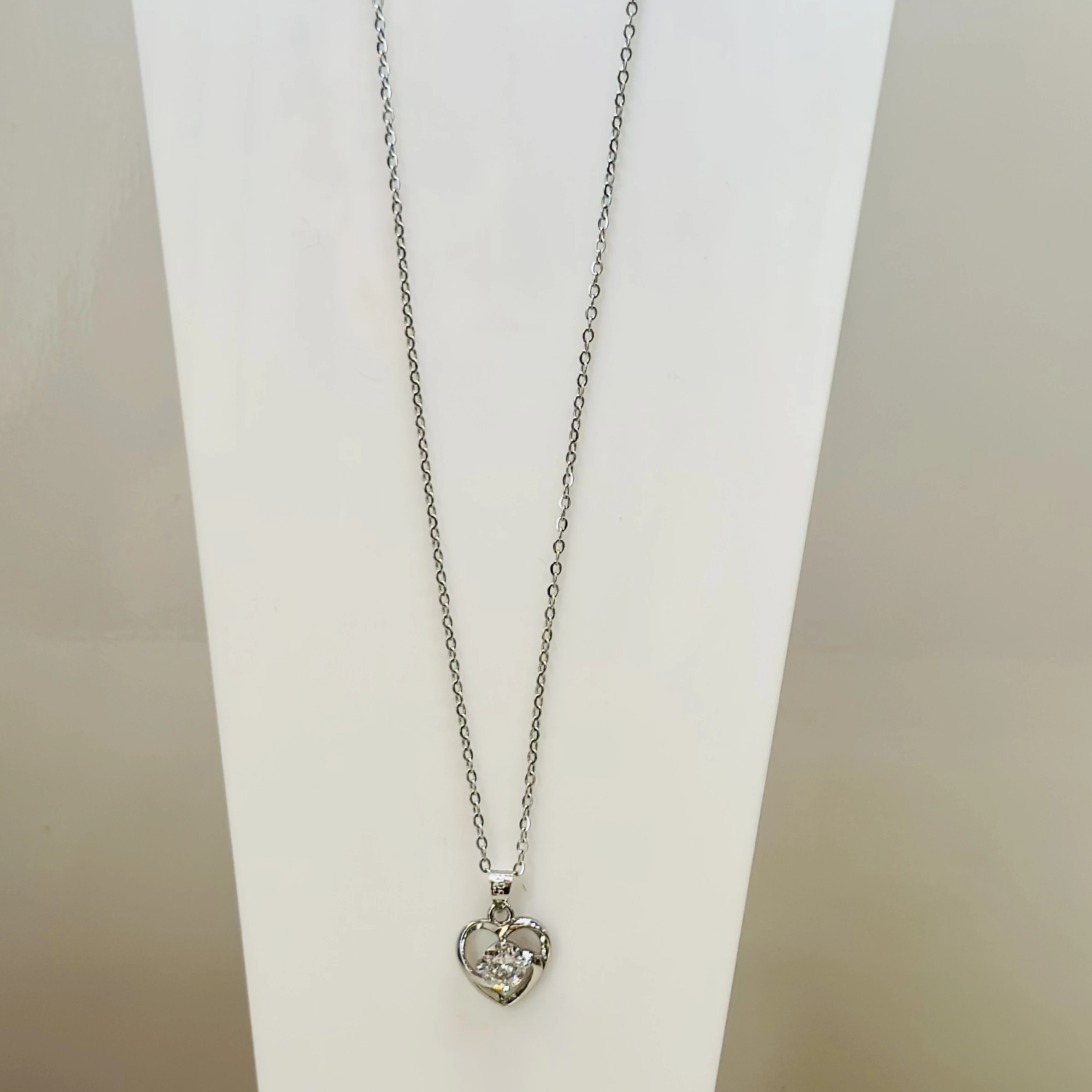 Silver Toned Heart Design Pendant