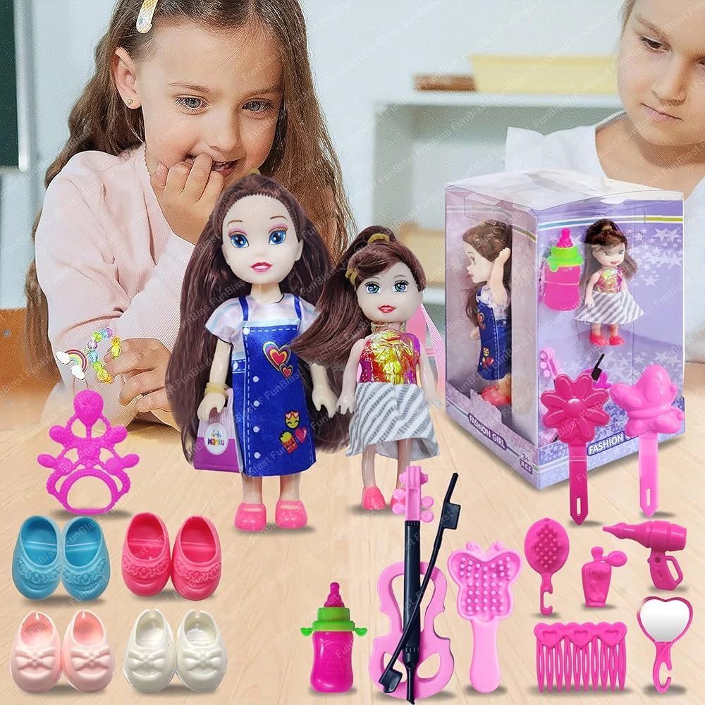 Dessert Party" mini doll playset with accessories.