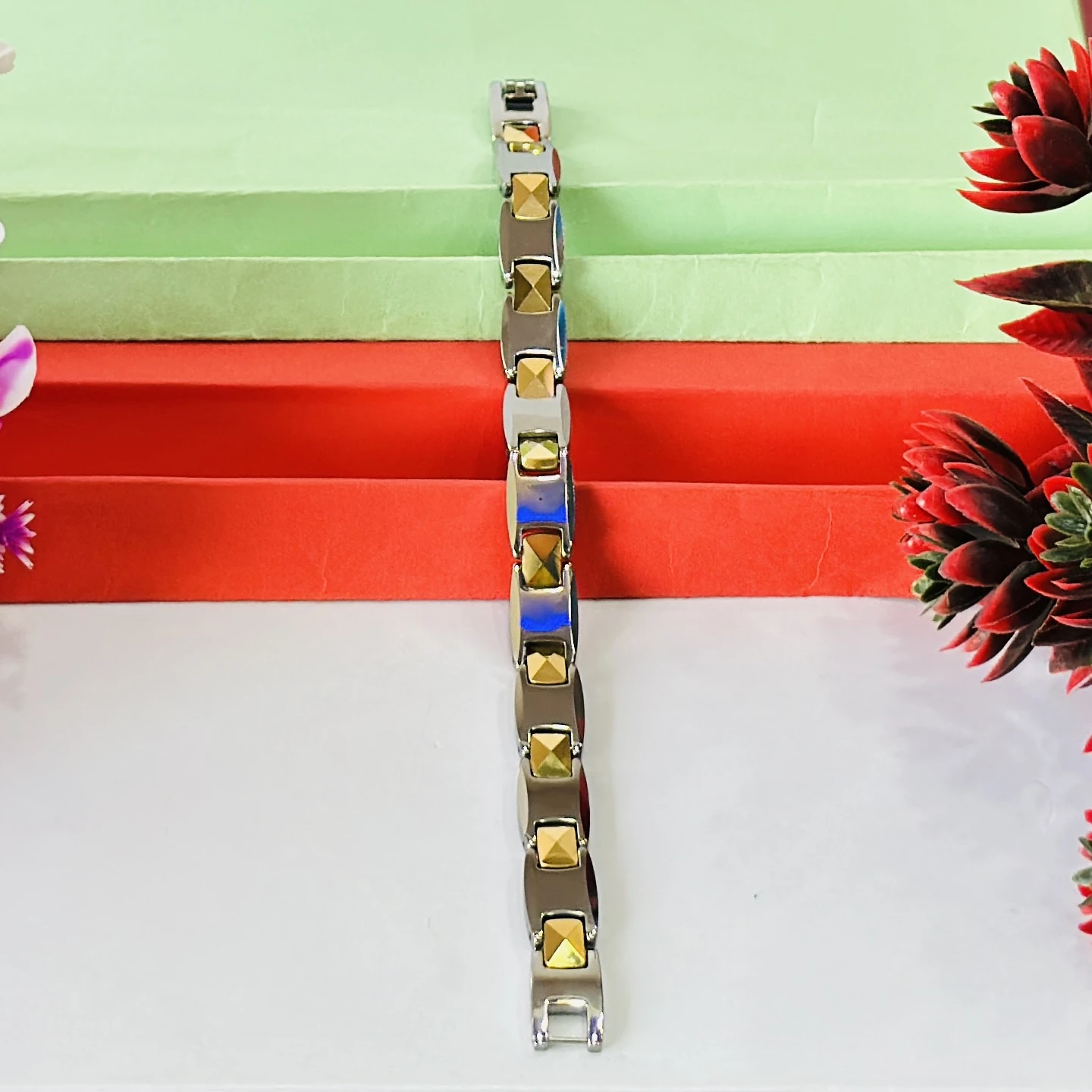 stainless steel Italian charm bracelet