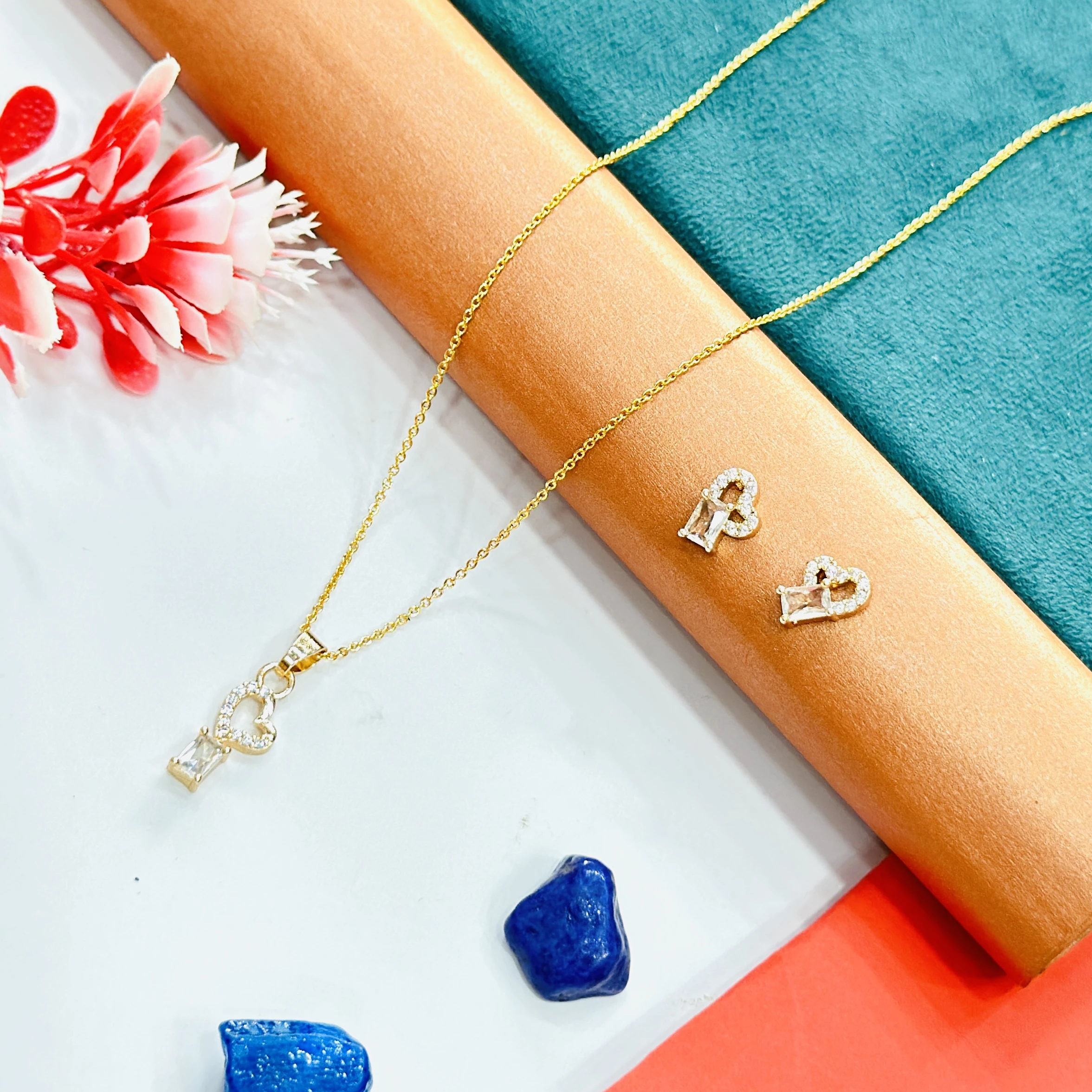 set includes a gold-plated necklace