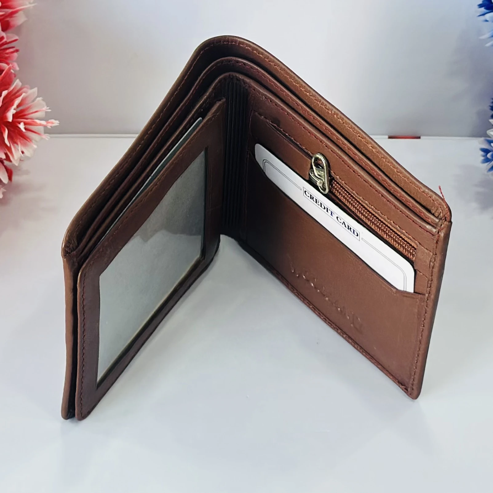 WOODLAND Mens Leather Utility Wallet (Tan)