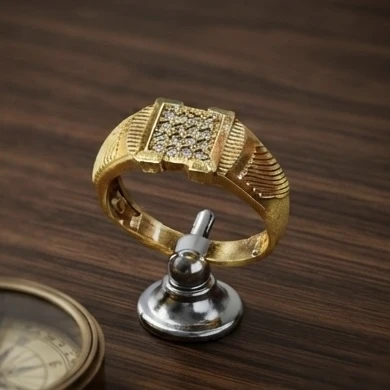 Gold tone men's ring