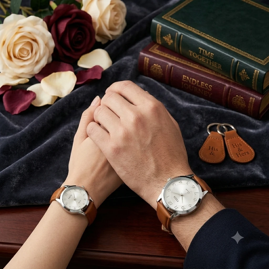 Fizix analog wrist watches with brown leather straps.