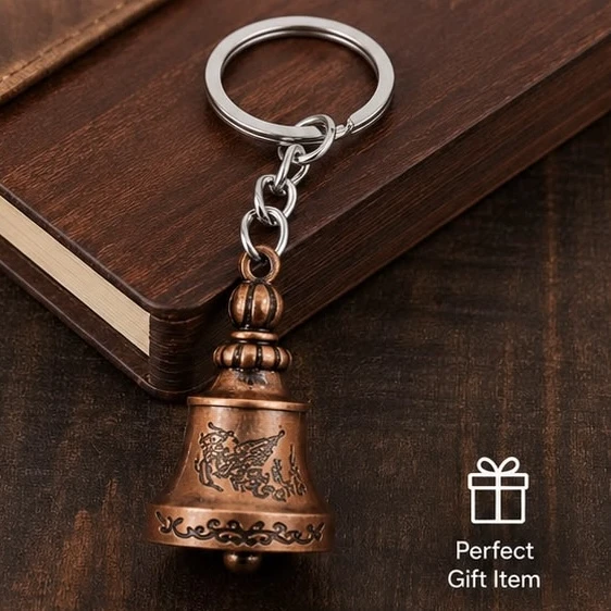 Tibetan-style "guardian bell" keychain