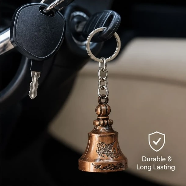 Tibetan-style "guardian bell" keychain