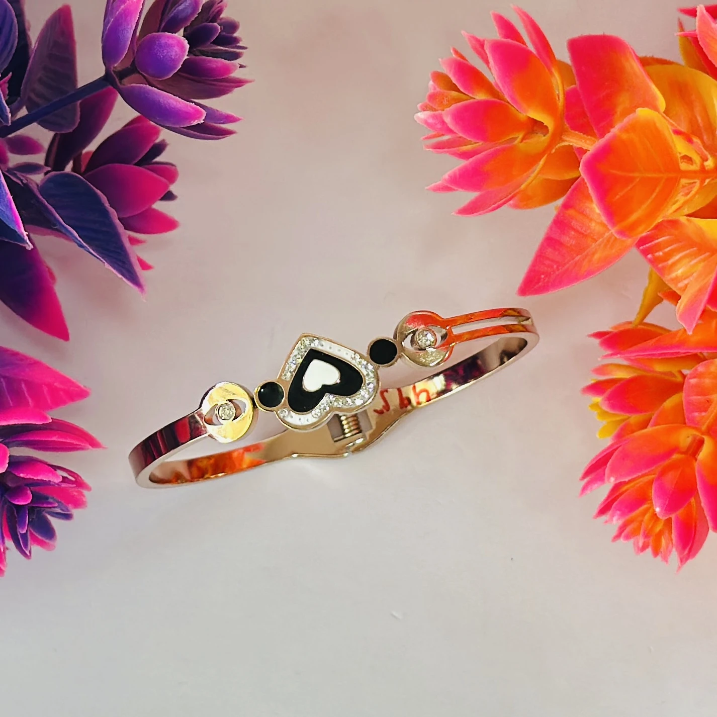 Rose gold-plated bangle-style bracelet