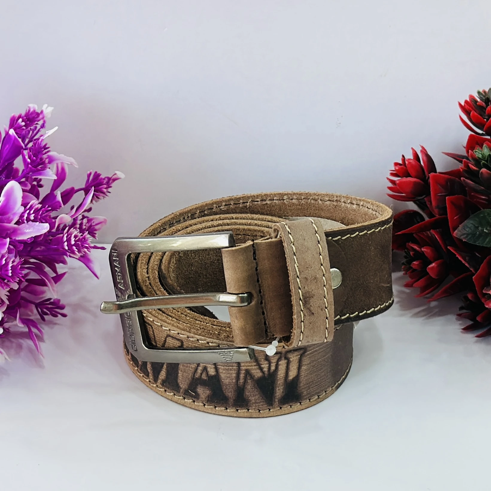 Leather World Mens Genuine Leather Belt