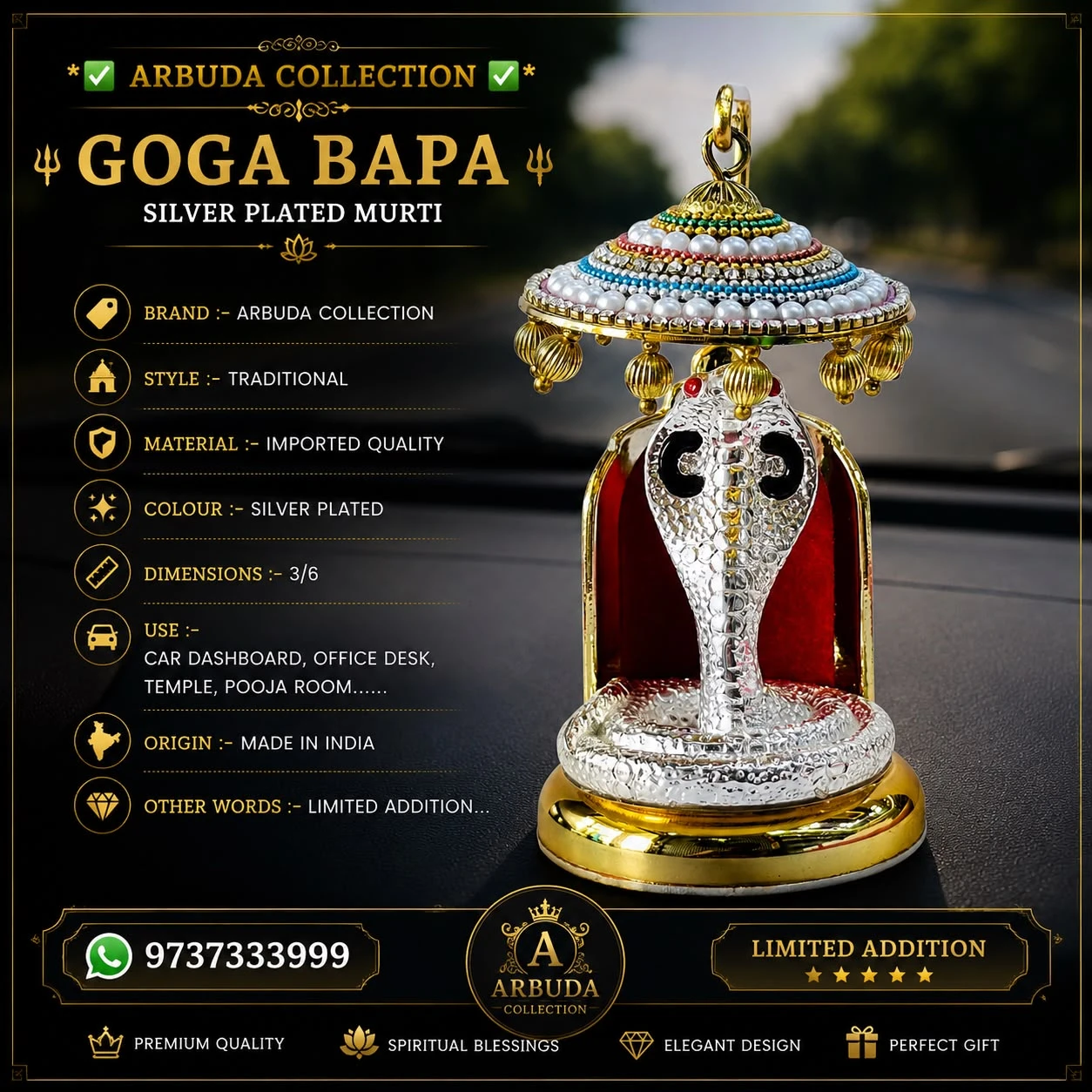 Silver plated Goga bapa murti