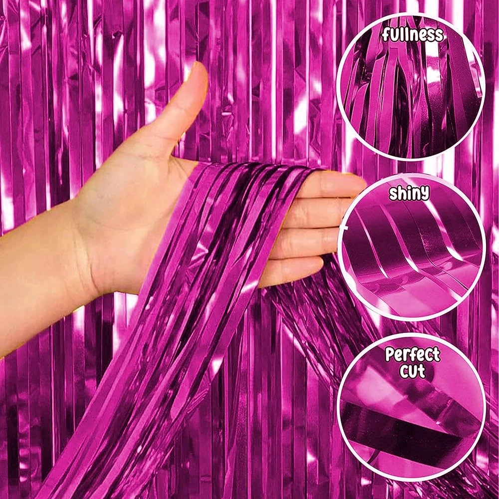 PartyPal brand metallic foil fringe curtain