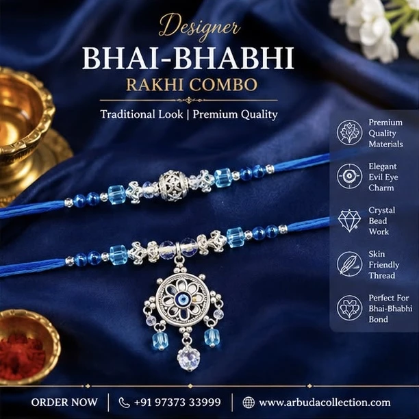 Fancy Rakhi with Bracelet Combo Set