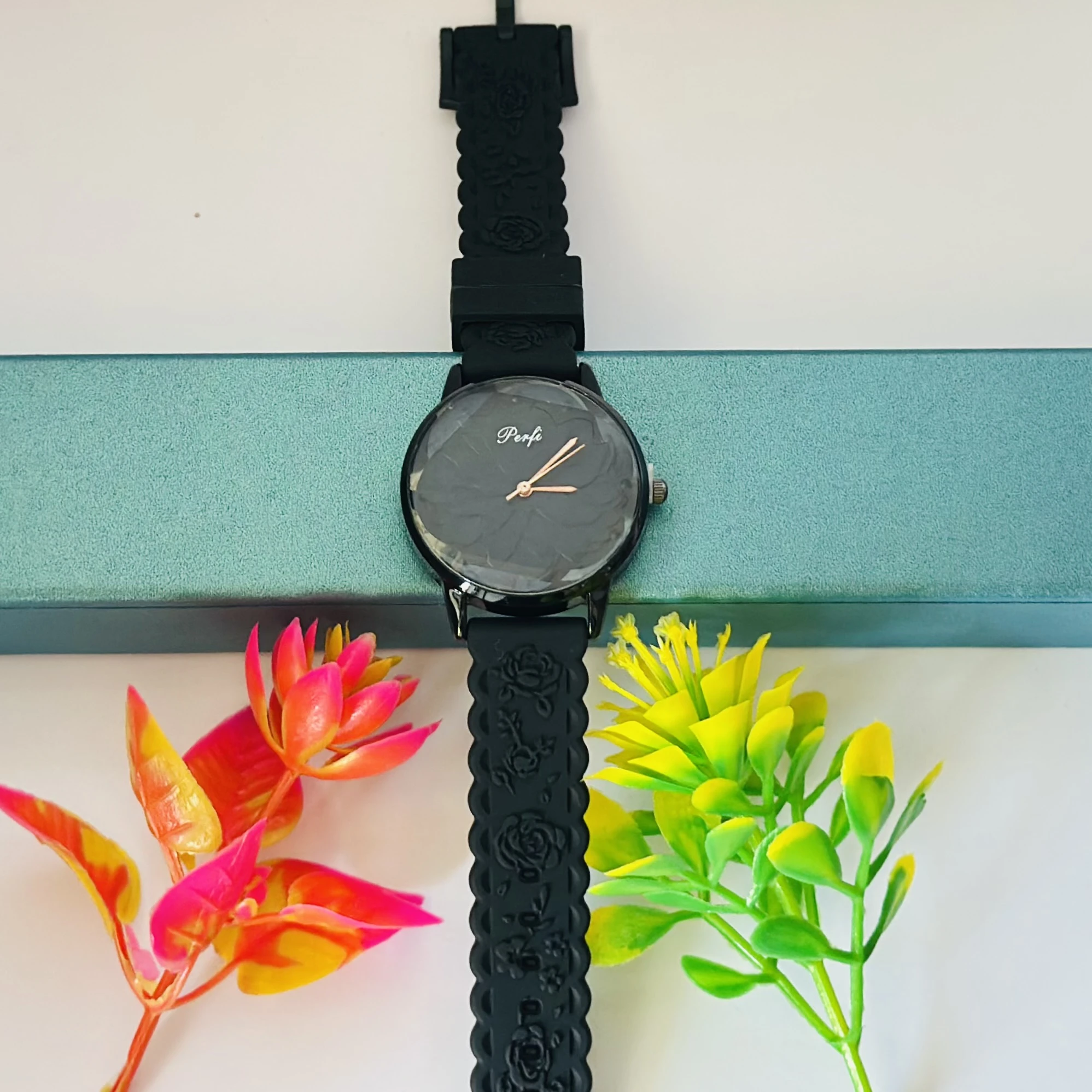 Black analog women's watch