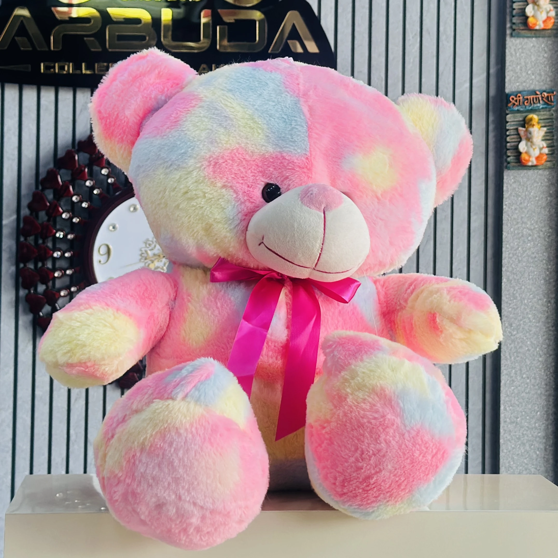 plush rainbow teddy bear soft toy