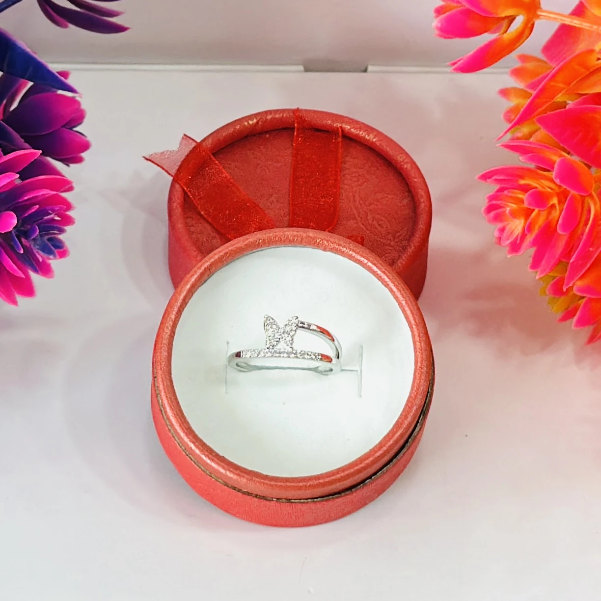 Sterling silver, cubic zirconia butterfly