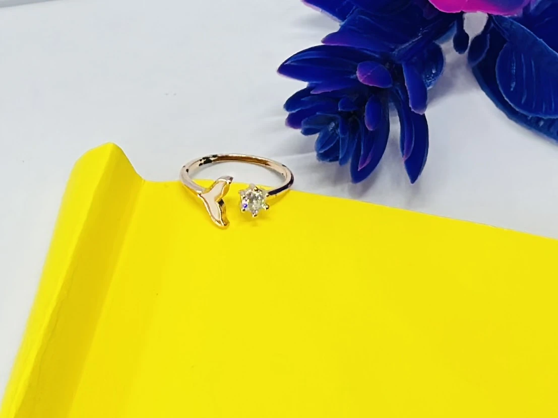 Gold -plated adjustable finger ring