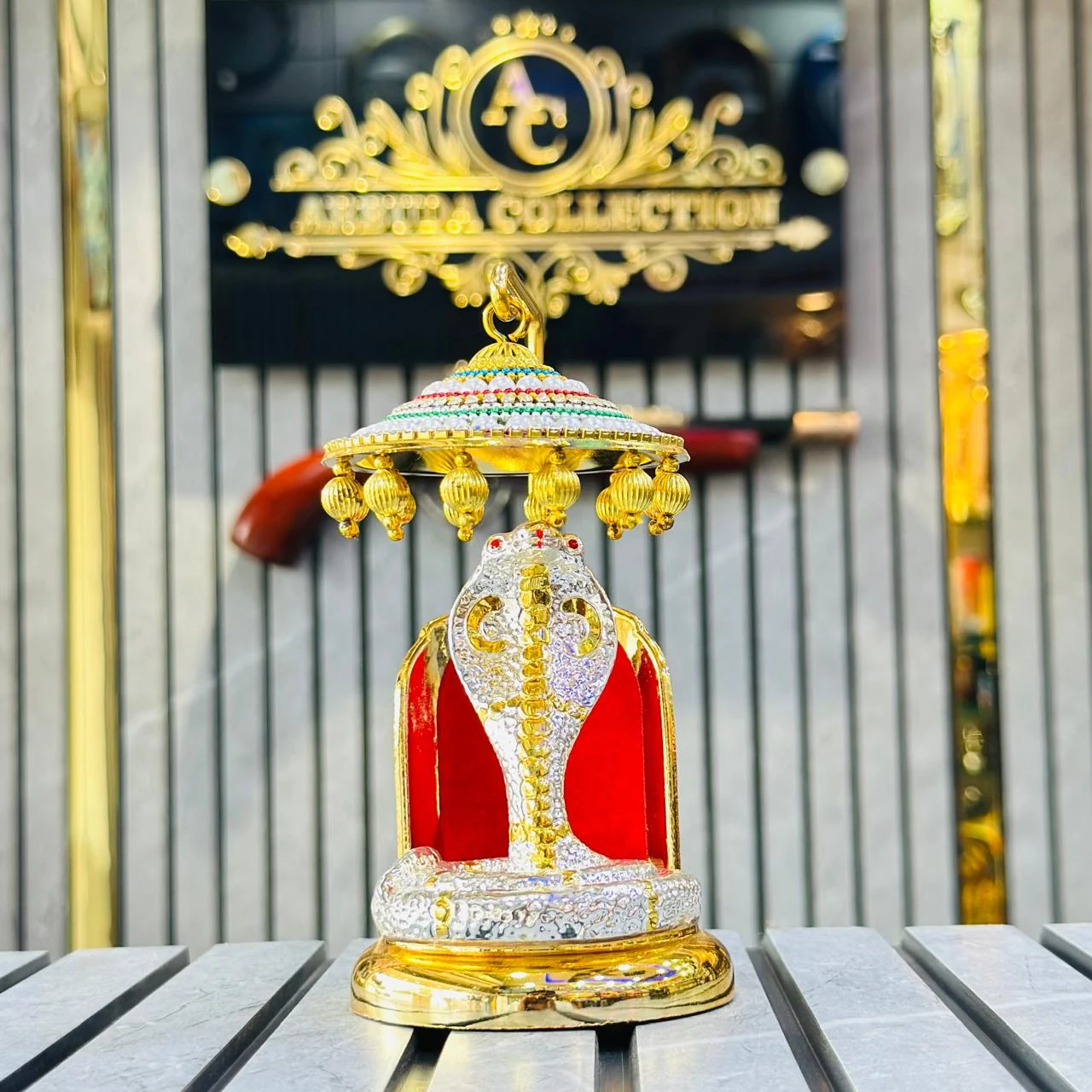 Silver Gold plated Goga bapa murti