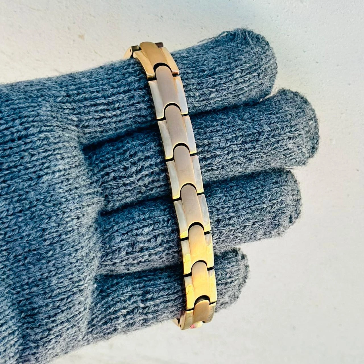 Classic Gold-Toned Stainless Steel Power Element Bracelet