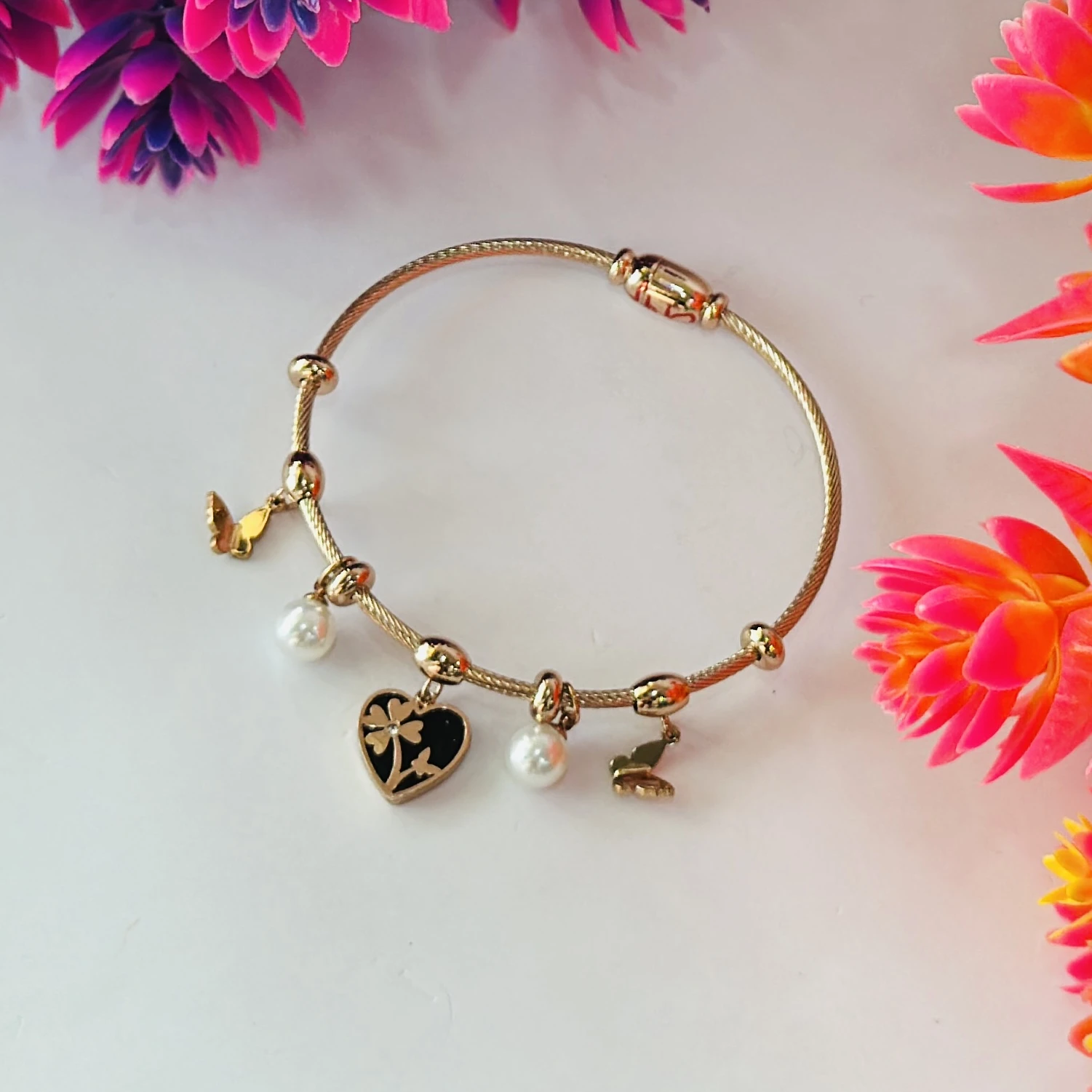 stainless steel rose gold-plated bracelet