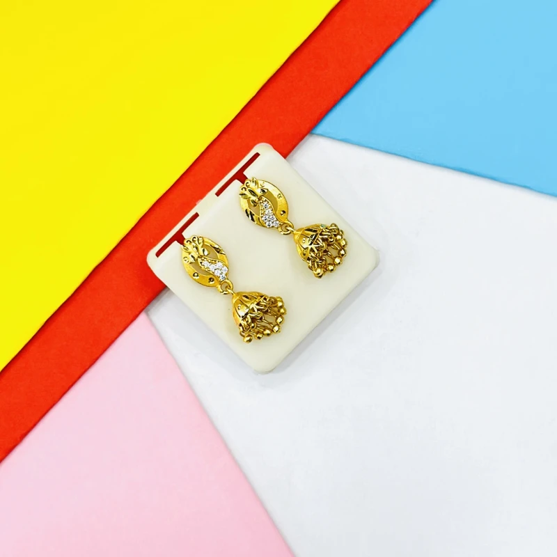 Gold -plated jhumka earrings