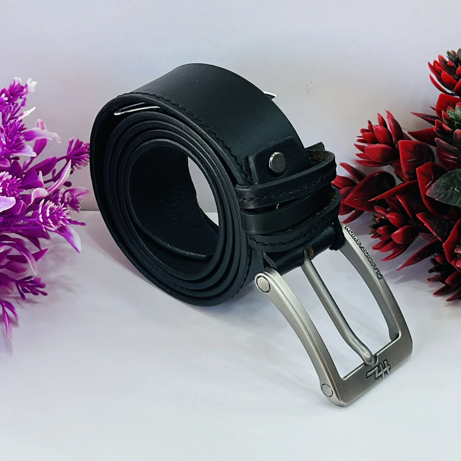 Leather World Mens Genuine Leather Belt