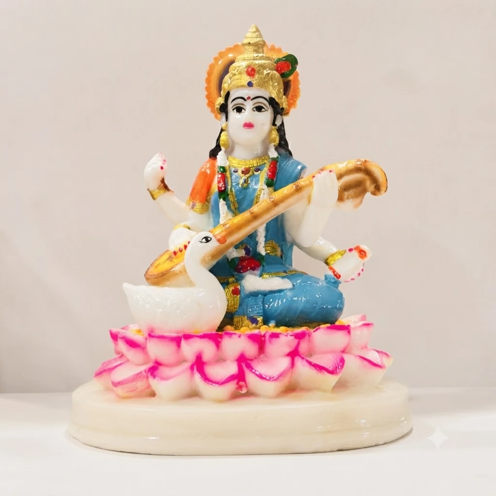 colorful decorative Saraswati statue