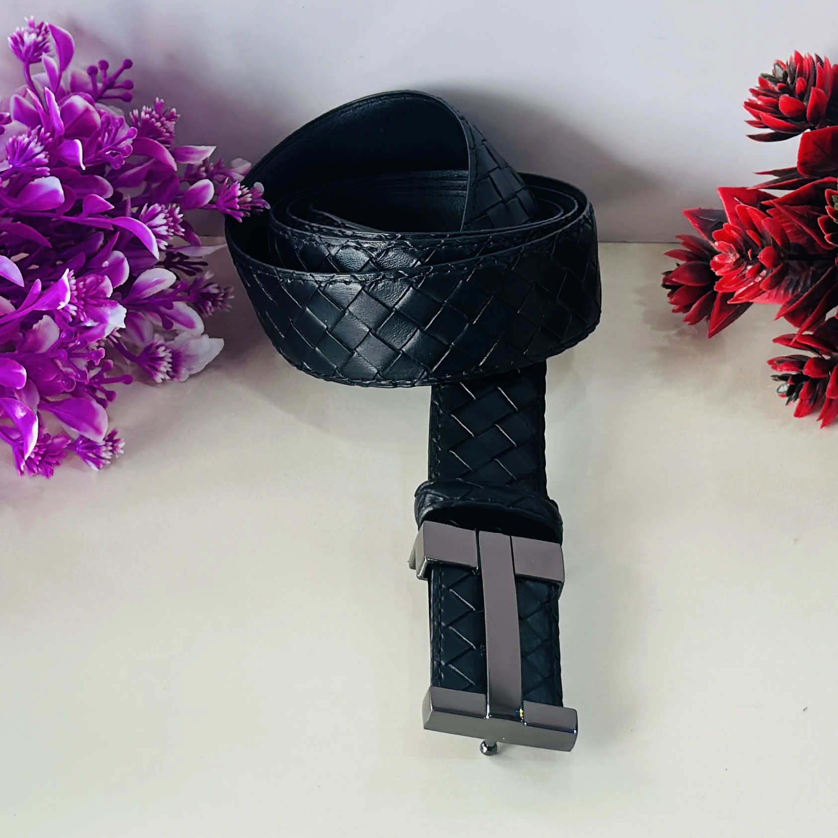 Menfox geometric pattern belt