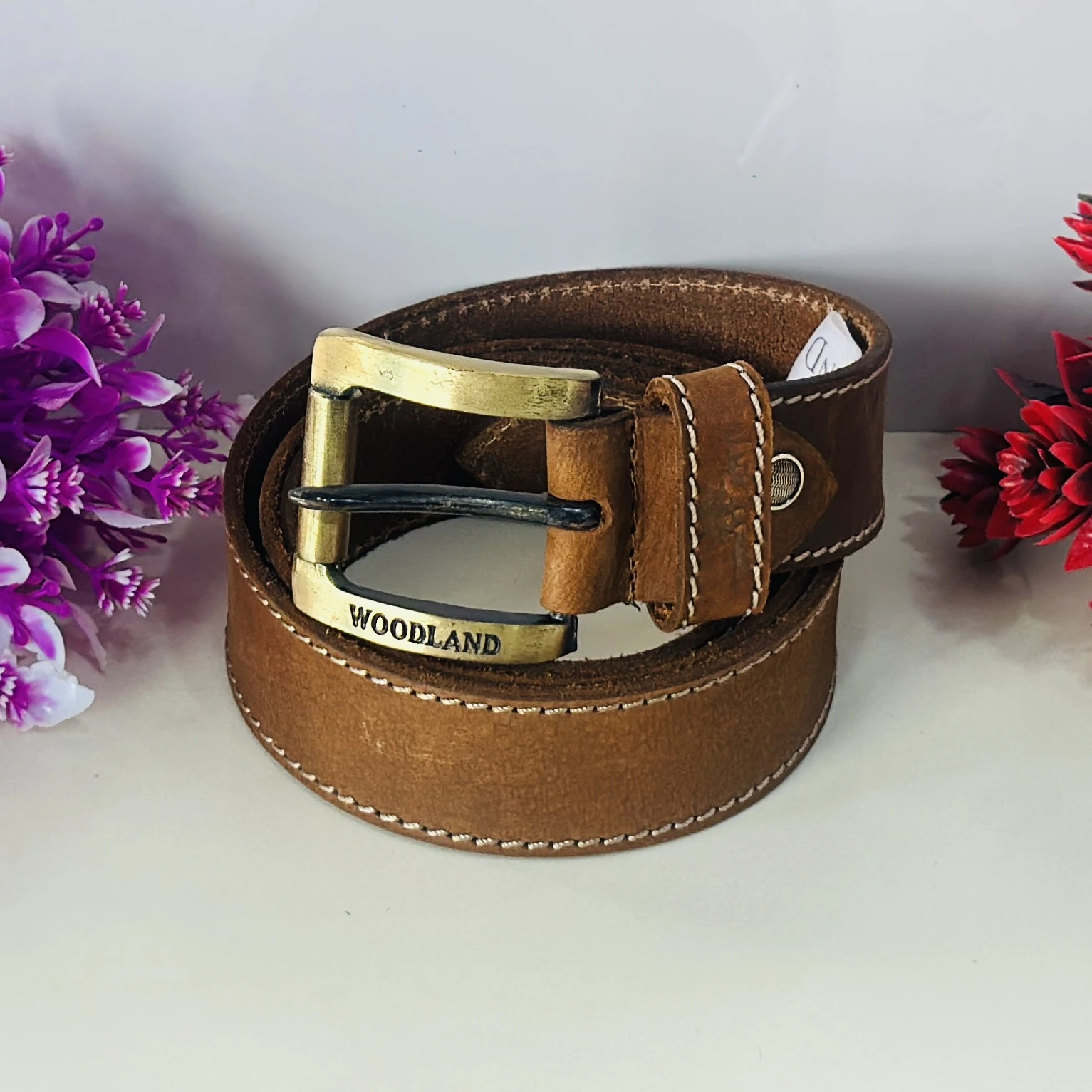 Men’s casual brown genuine leather belt