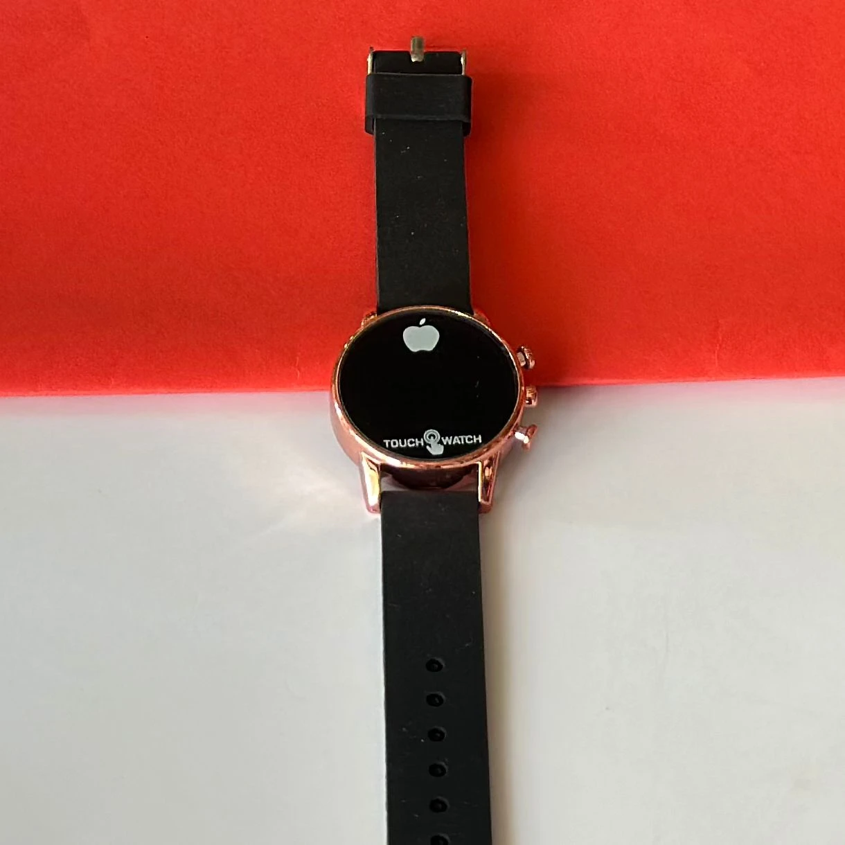 Black digital watch with a silicone strap