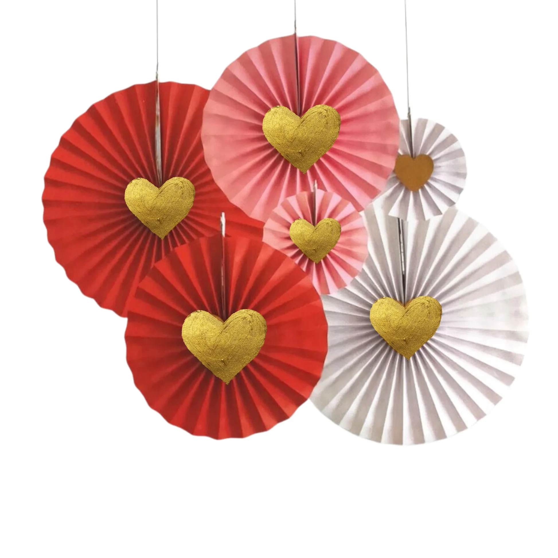 metallic gold paper decoration fans