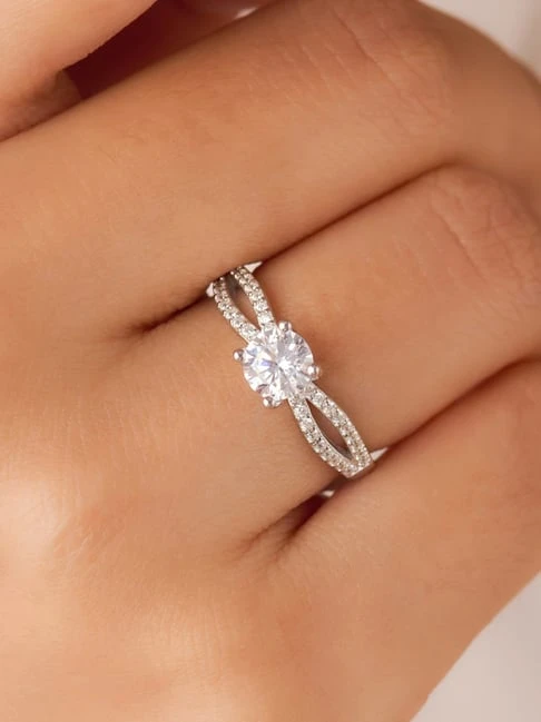 Promise of Forever Solitaire Rhodium Plated Ring.